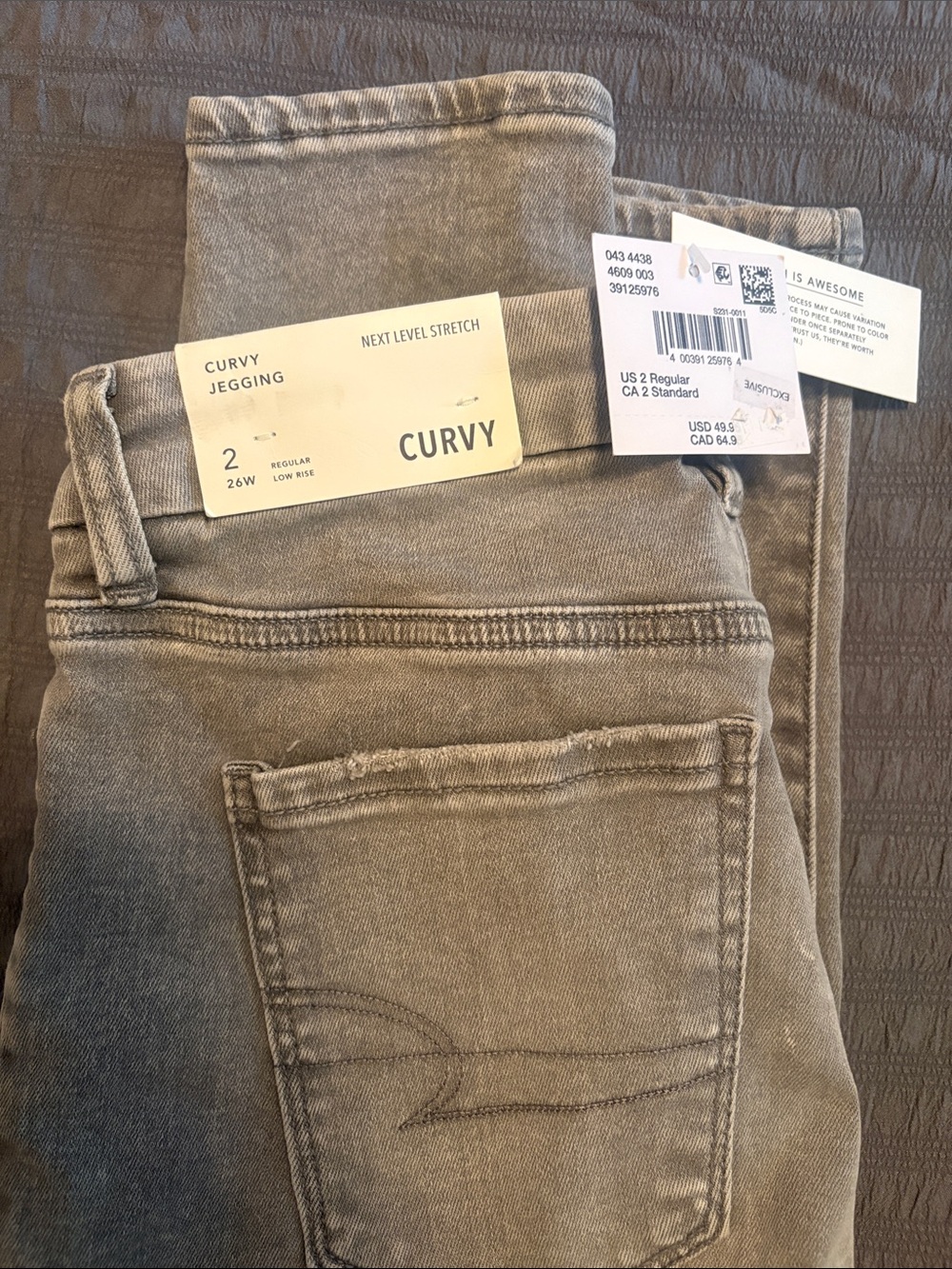 American Eagle Outfitters Curvy Jegging in Faded Olive Gray